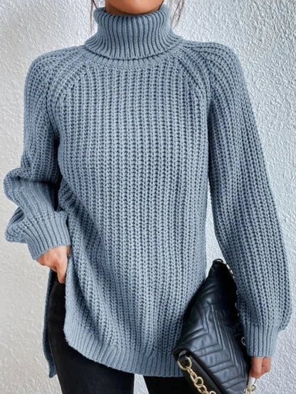Cordula - Rollkragenpullover mit langen Ärmeln aus Baumwolle - Livezo