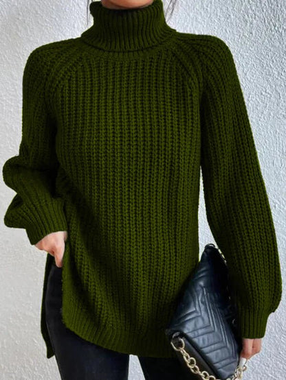 Cordula - Rollkragenpullover mit langen Ärmeln aus Baumwolle - Livezo