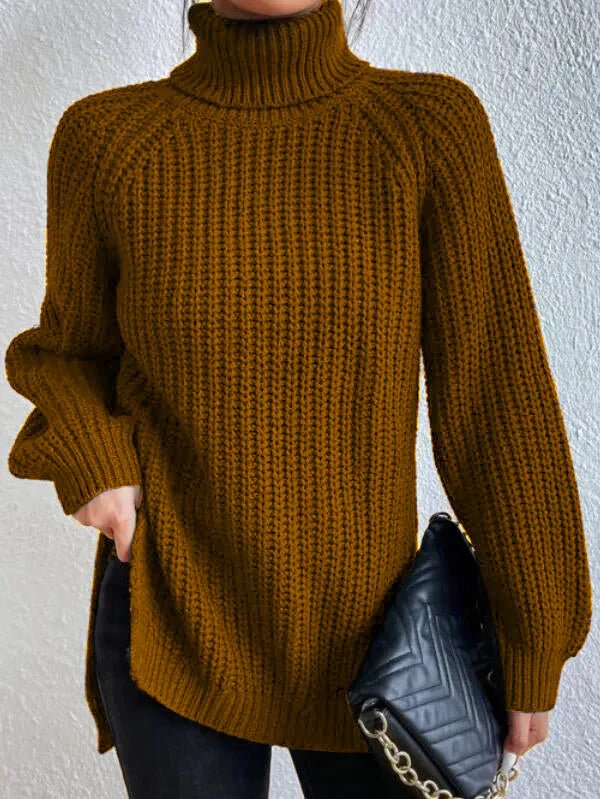 Cordula - Rollkragenpullover mit langen Ärmeln aus Baumwolle - Livezo