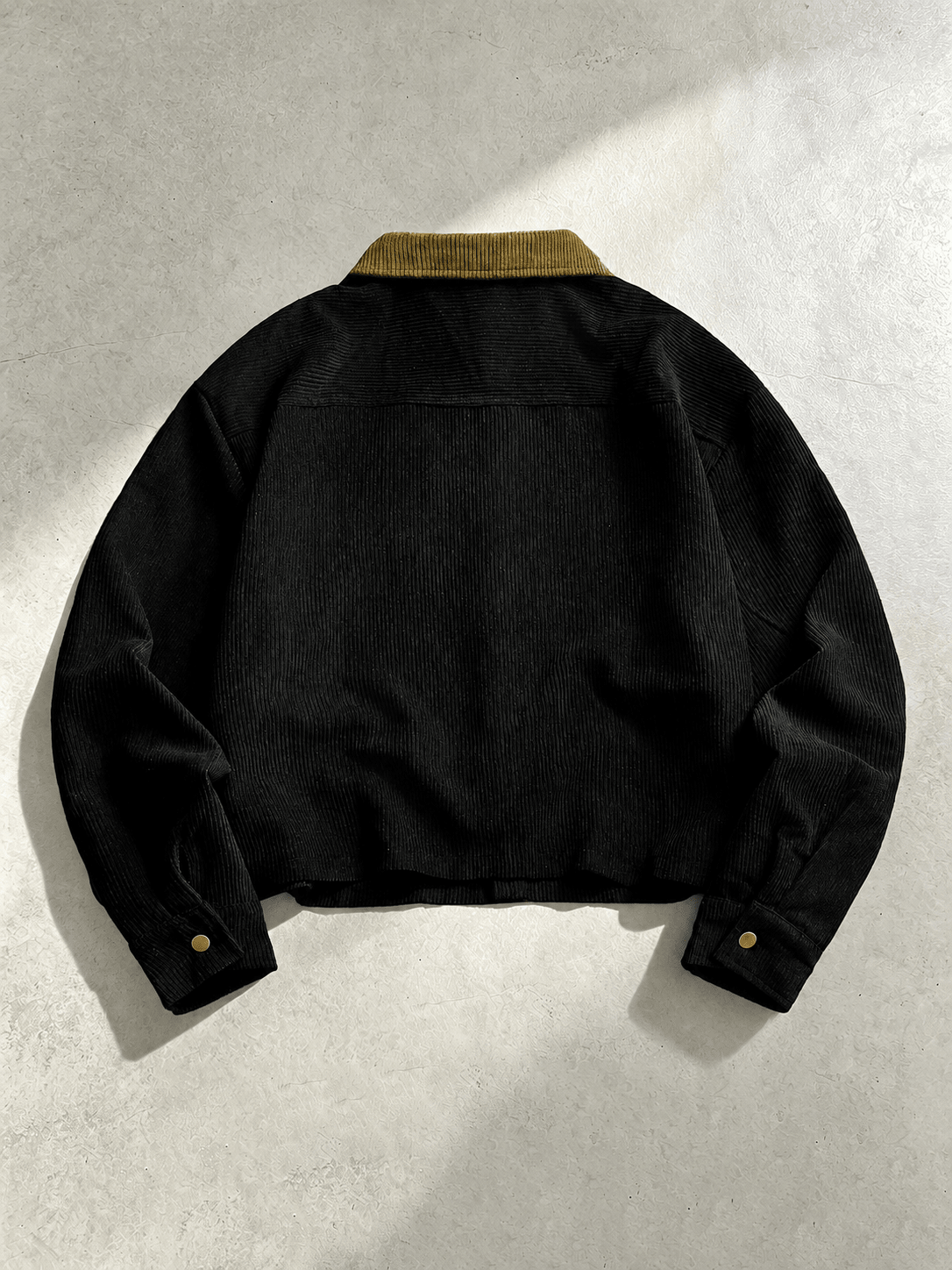 Corduroy Shirt Jacket With Contrast Collar - Harren Cole