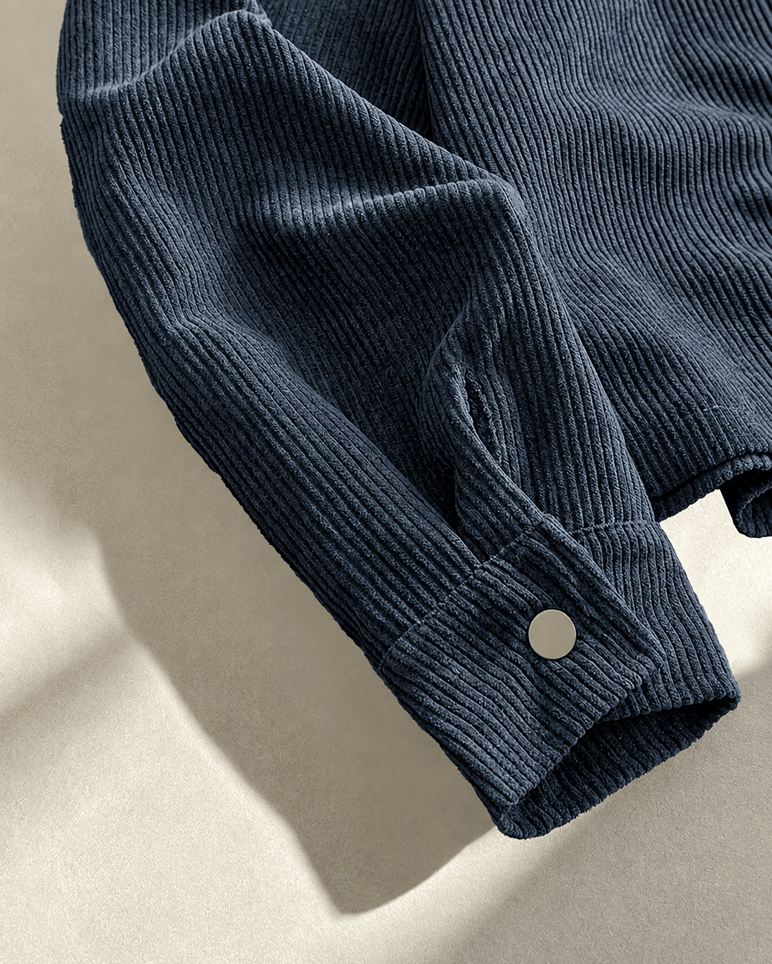 Corduroy Shirt Jacket With Contrast Collar - Harren Cole