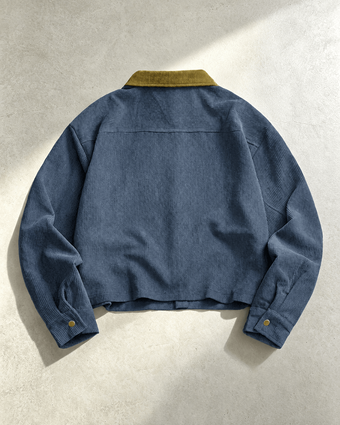 Corduroy Shirt Jacket With Contrast Collar - Harren Cole