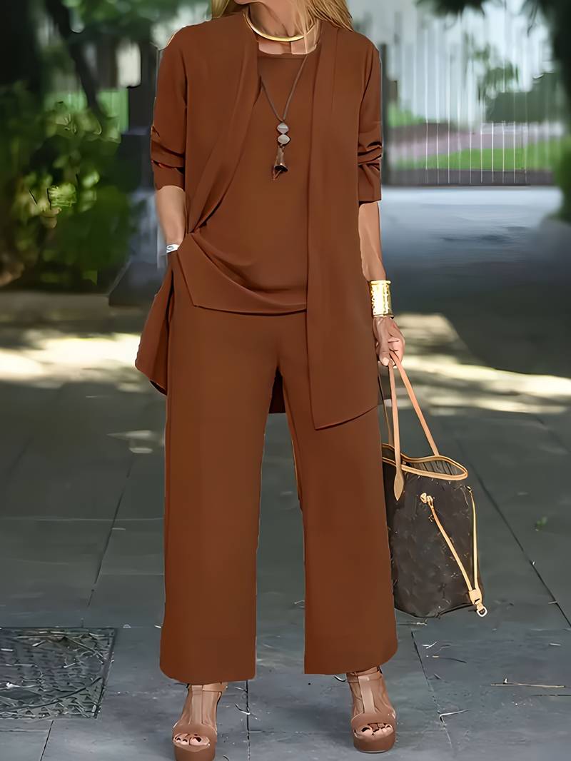 Cornelia – Zweiteiliges Freizeit - Set mit Strickjacke und langer Hose - Livezo