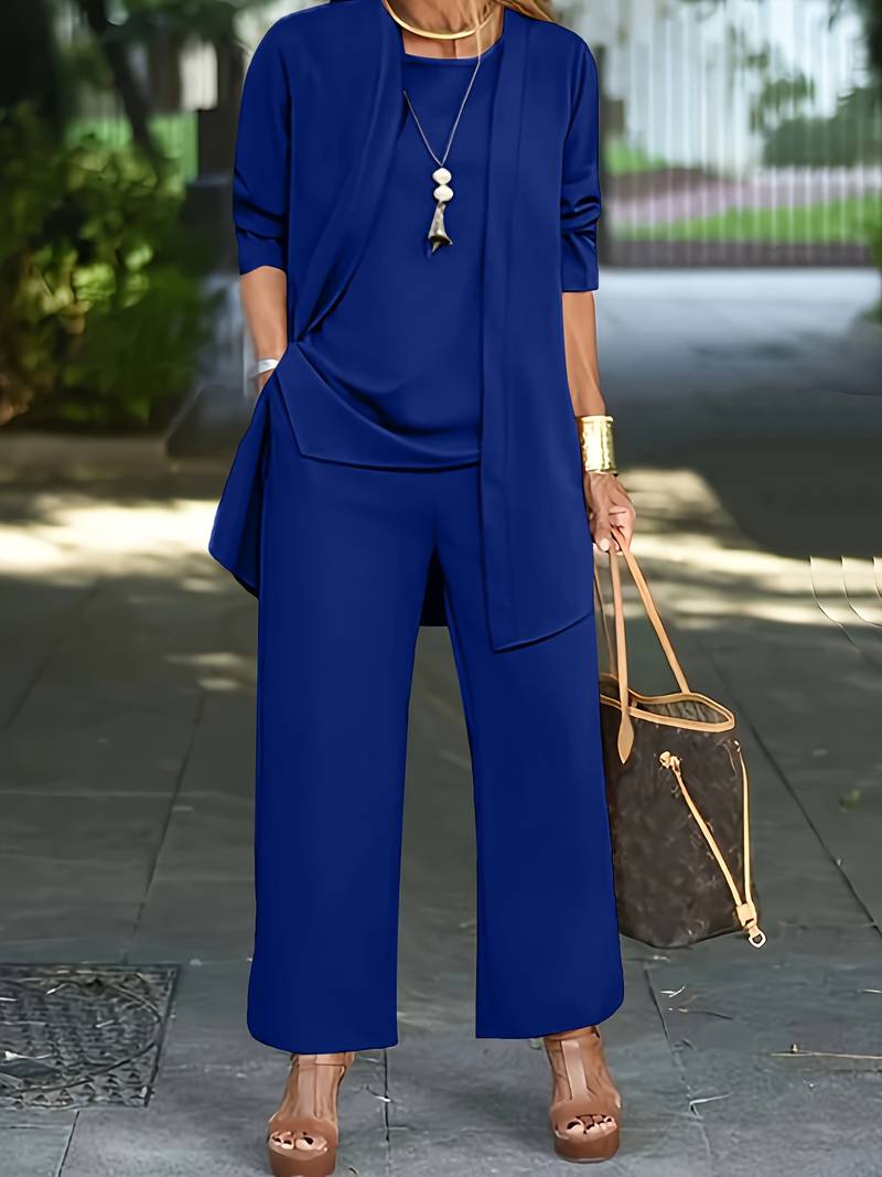 Cornelia – Zweiteiliges Freizeit - Set mit Strickjacke und langer Hose - Livezo