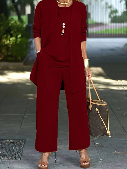 Cornelia – Zweiteiliges Freizeit - Set mit Strickjacke und langer Hose - Livezo