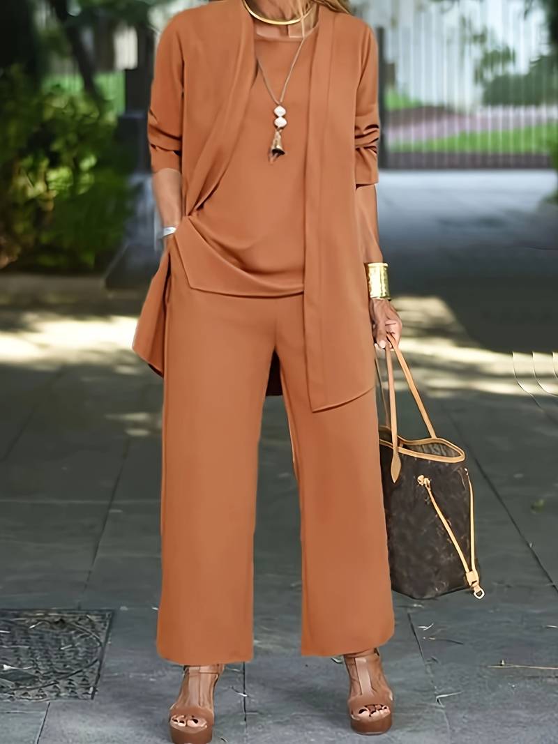 Cornelia – Zweiteiliges Freizeit - Set mit Strickjacke und langer Hose - Livezo