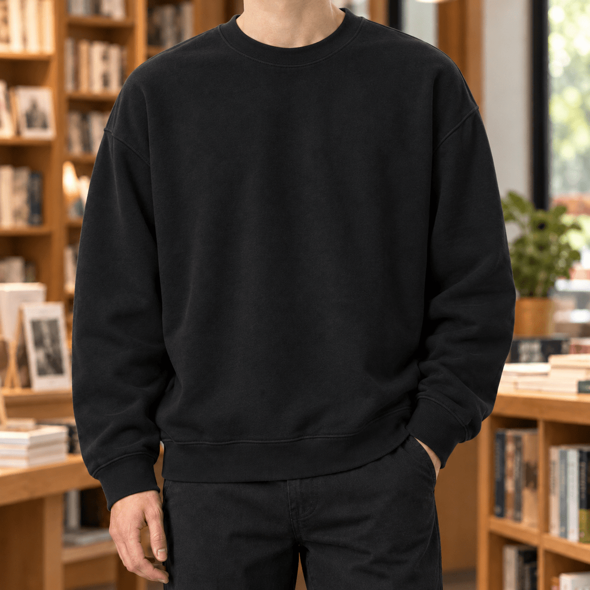 Cotton Blend Crew Neck Sweater - Harren Cole
