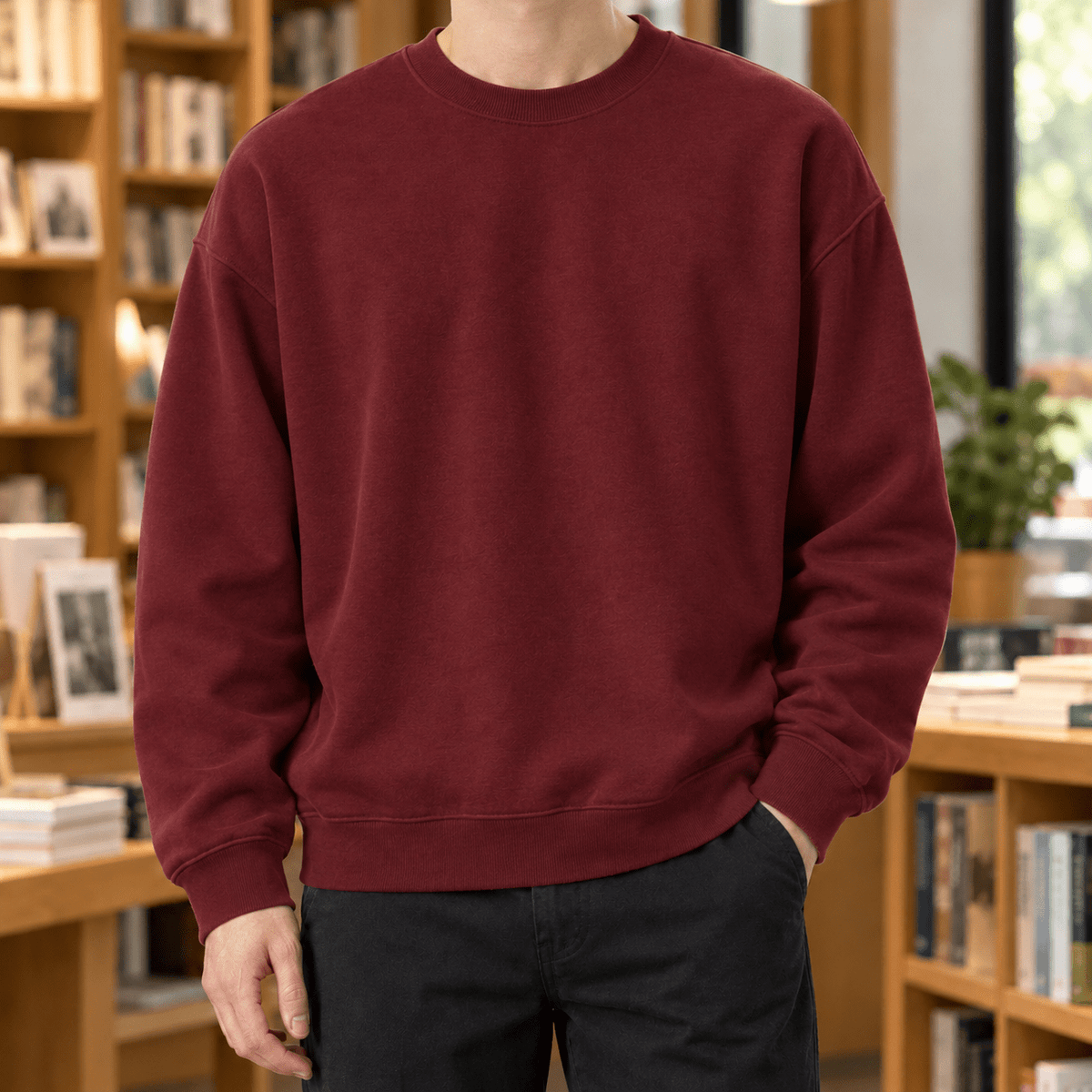 Cotton Blend Crew Neck Sweater - Harren Cole