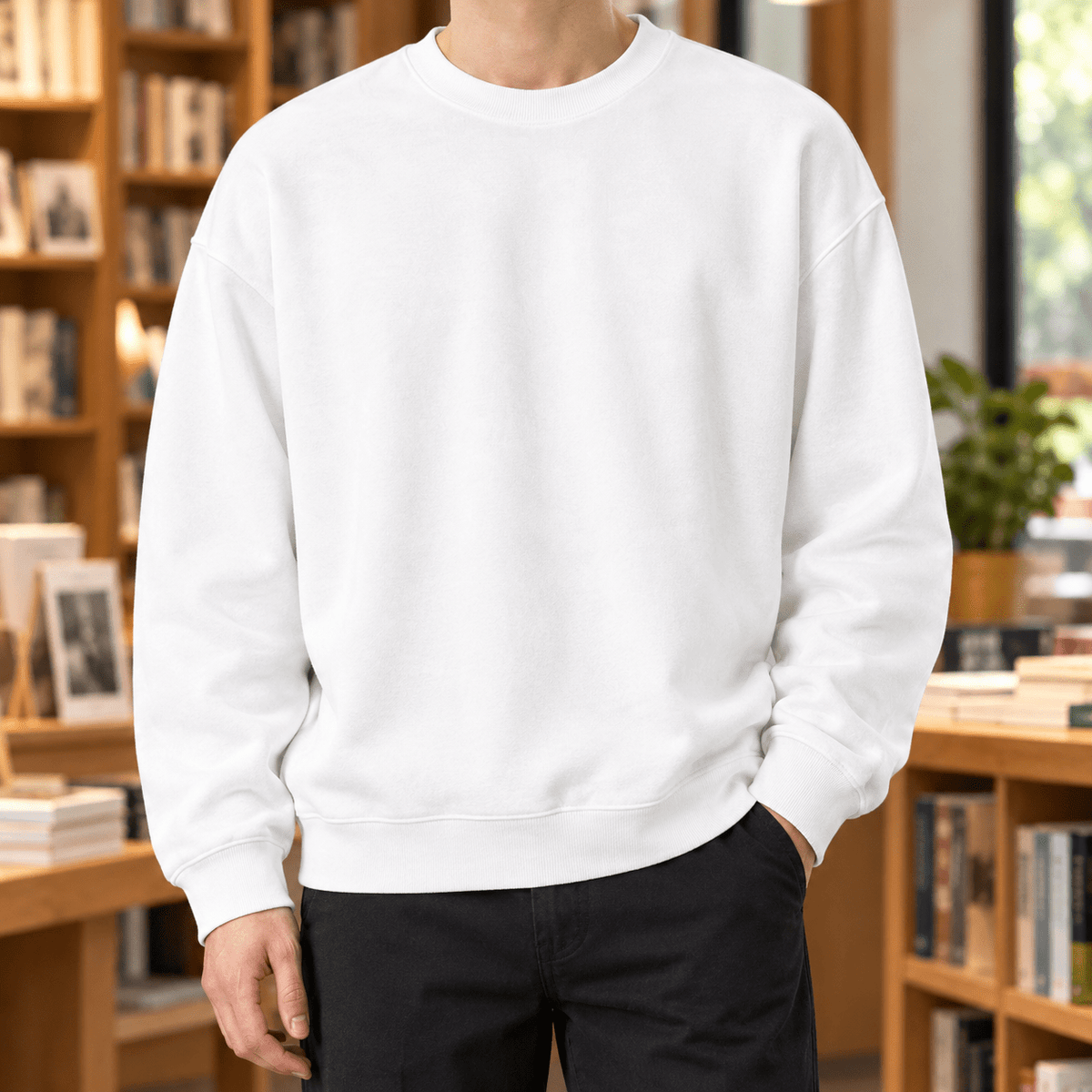 Cotton Blend Crew Neck Sweater - Harren Cole