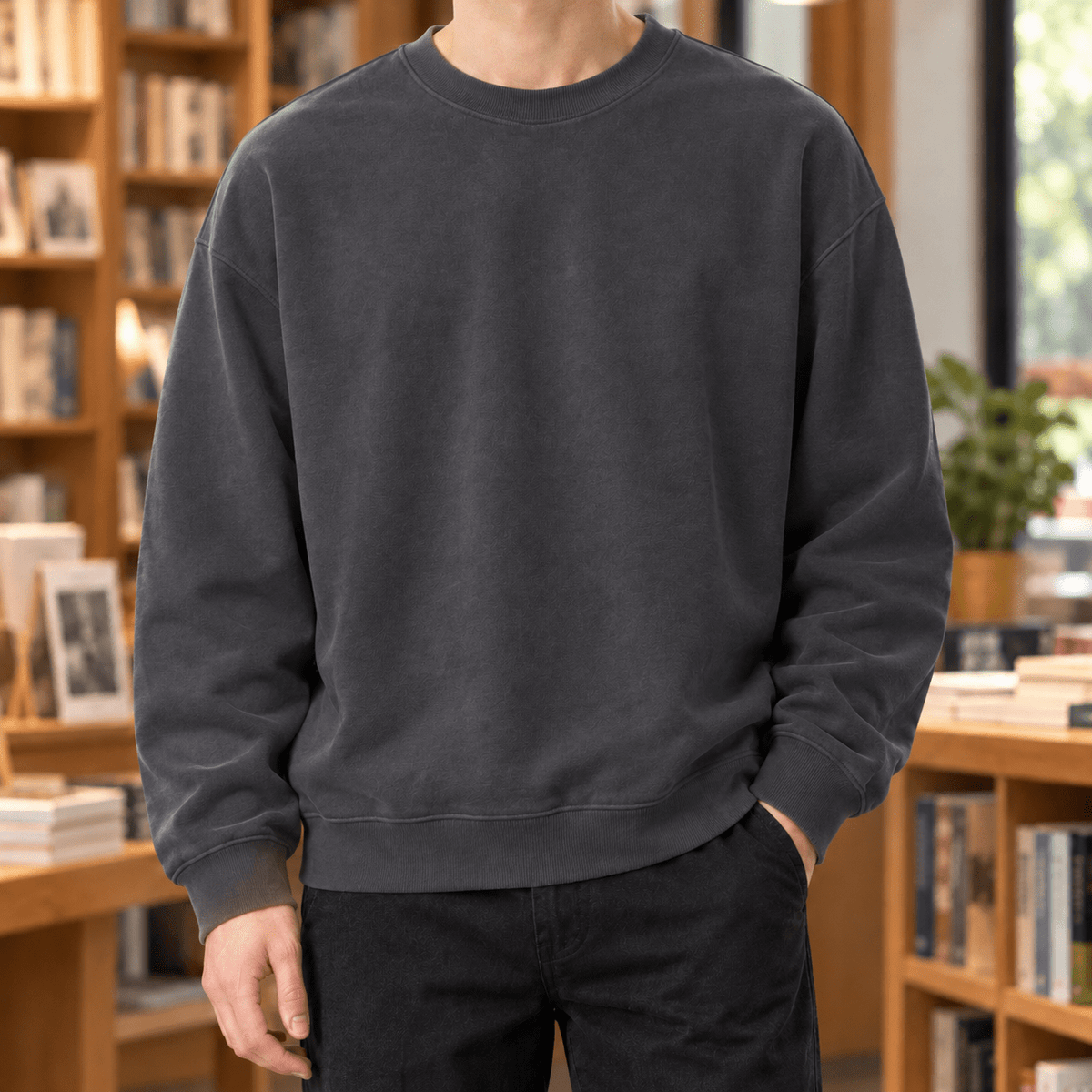 Cotton Blend Crew Neck Sweater - Harren Cole