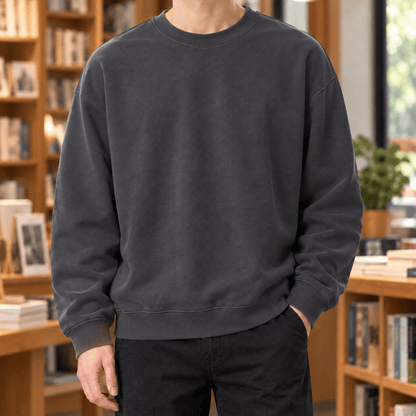 Cotton Blend Crew Neck Sweater - Harren Cole