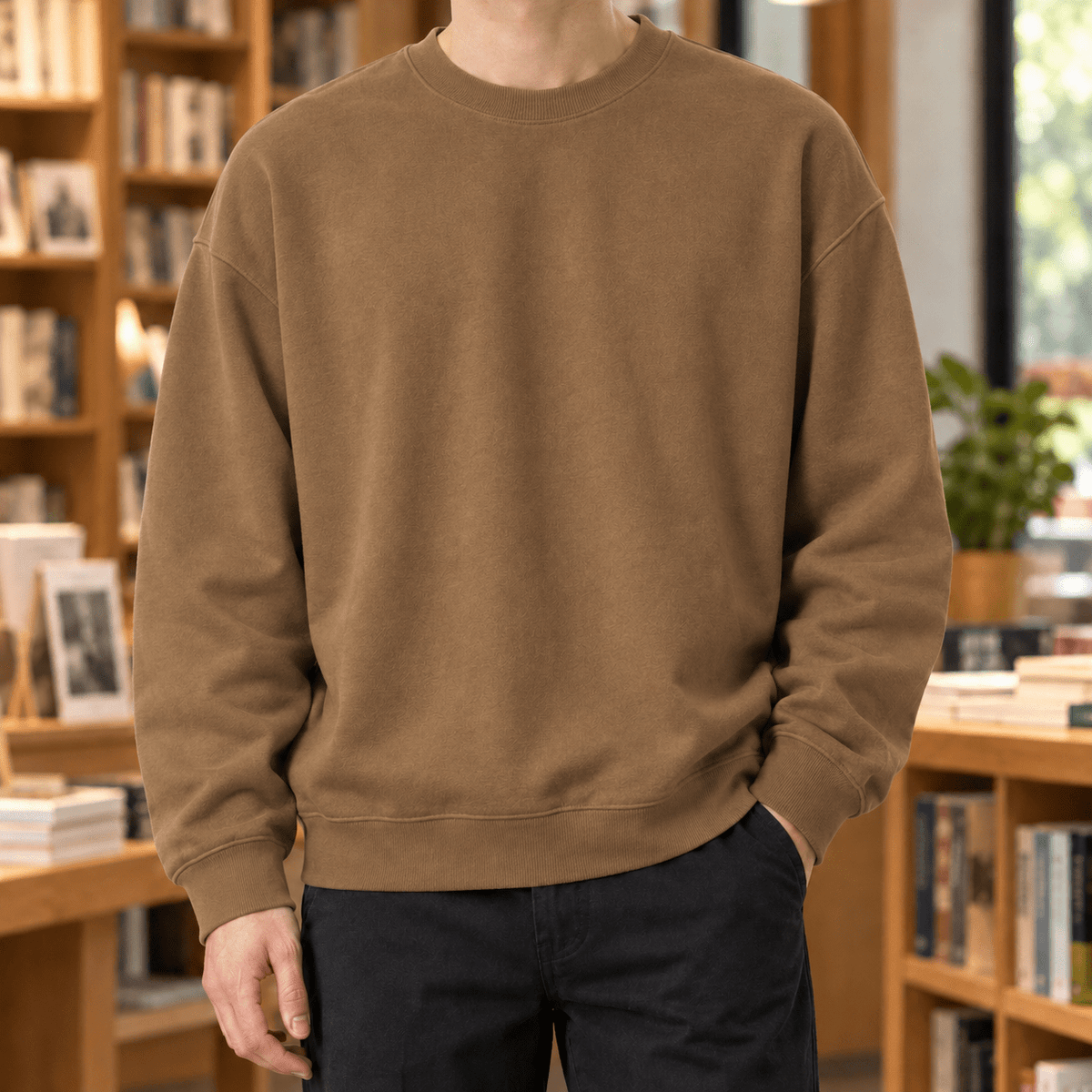 Cotton Blend Crew Neck Sweater - Harren Cole