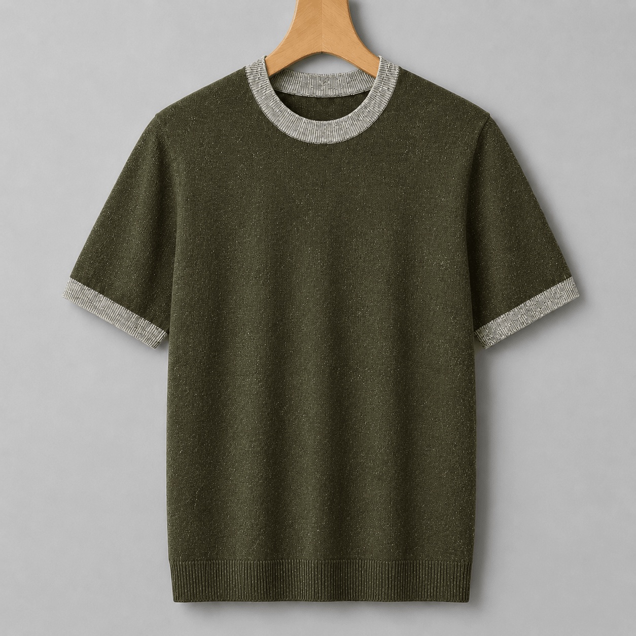 Cotton Knit Tailored Fit Ribbed T-Shirt - Harren Cole