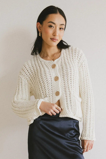Cozy Chic Damen Strickjacke mit Knöpfen und Taschen - Livezo
