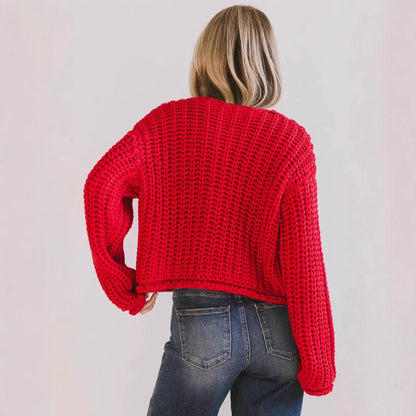 Cozy Chic Damen Strickjacke mit Knöpfen und Taschen - Livezo
