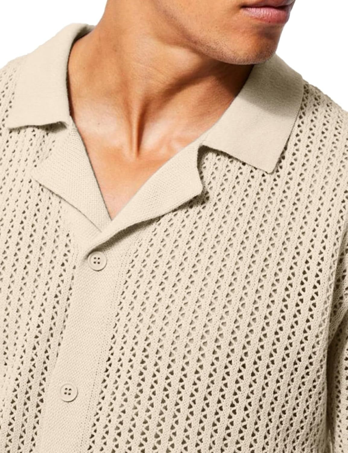 Crochet Button Placket Airy Shirt - Harren Cole