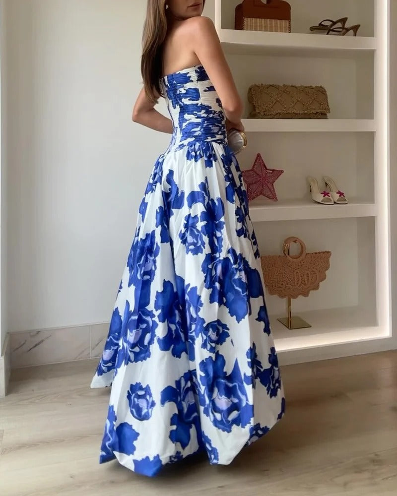 Damen Maxi Druckkleid