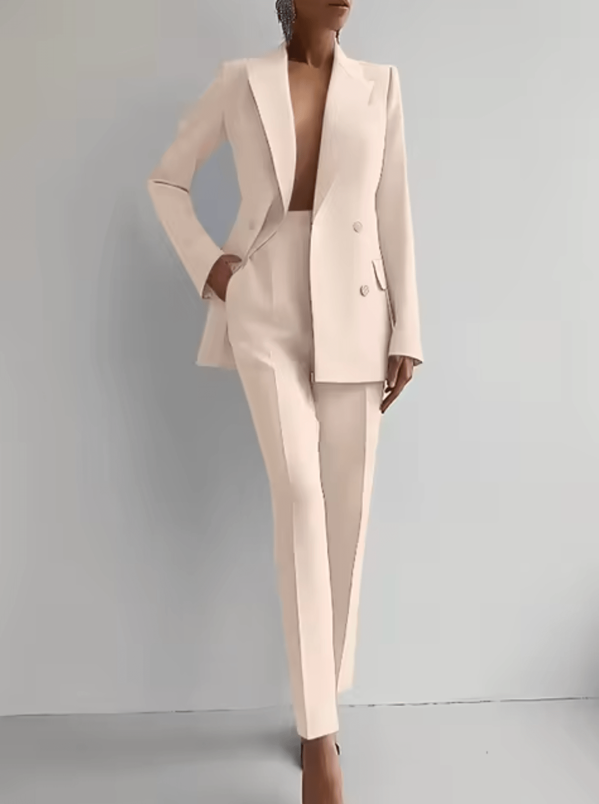 Damen Blazer - und Plisseehosen - Set - Livezo