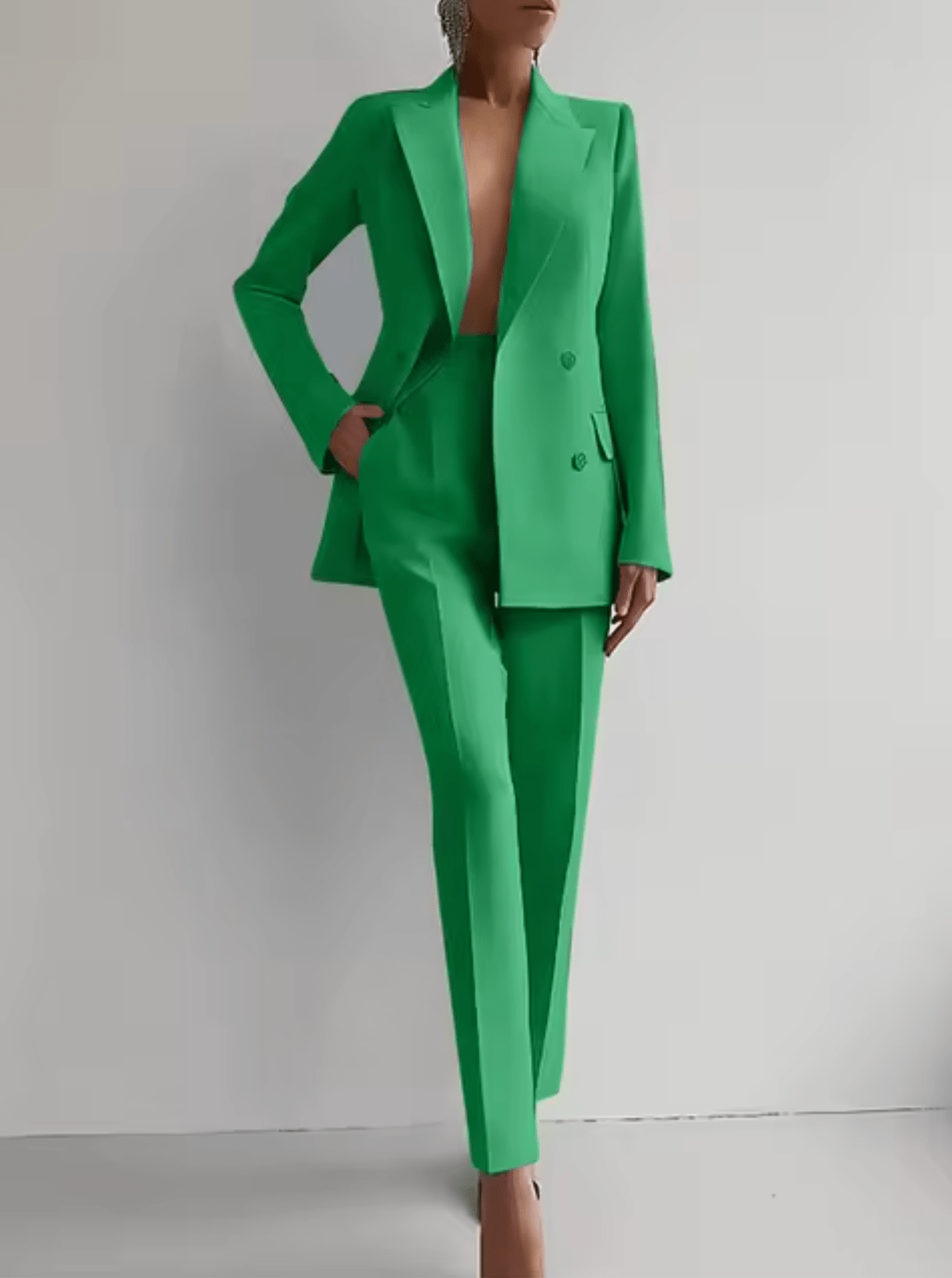 Damen Blazer - und Plisseehosen - Set - Livezo