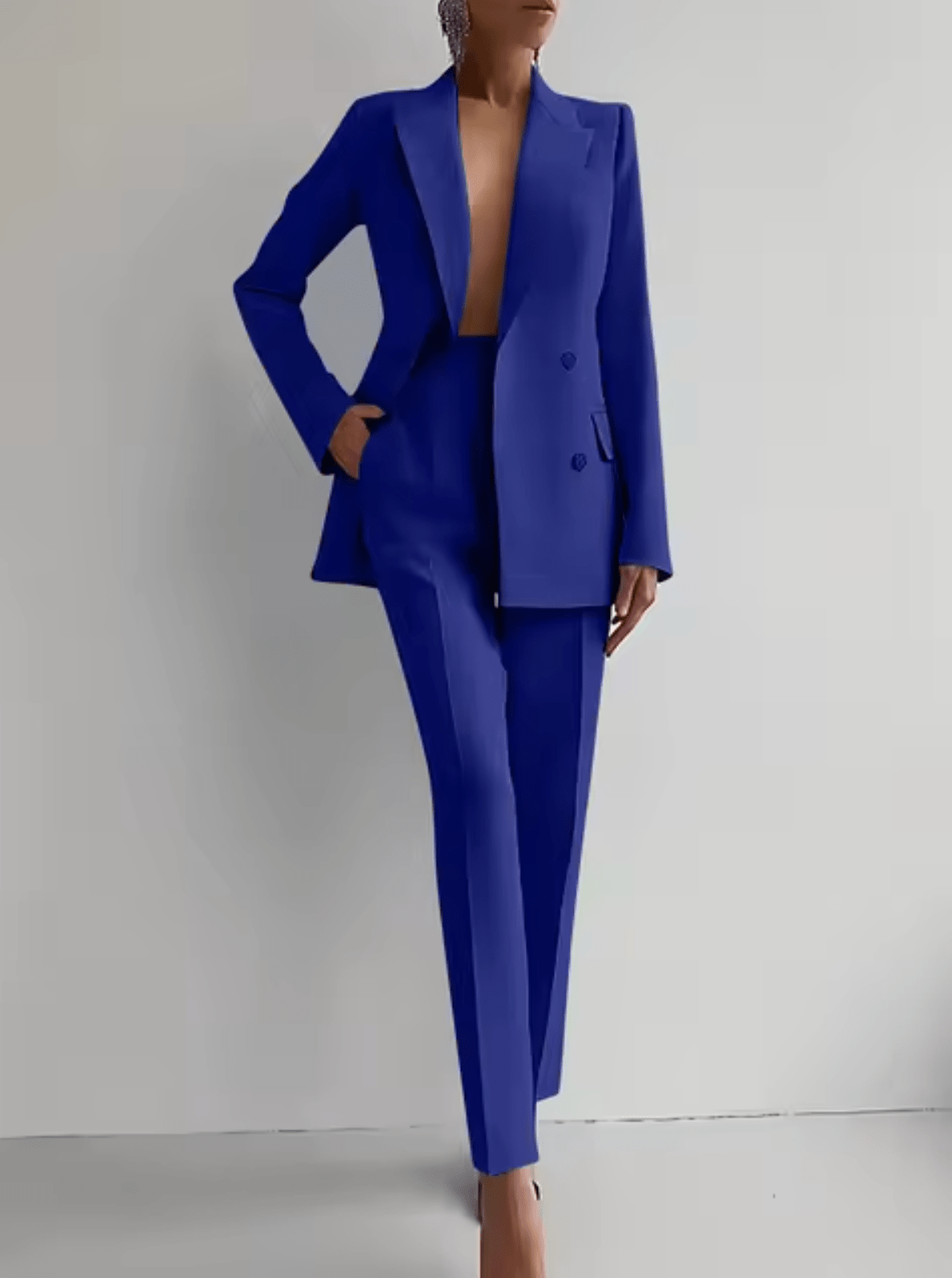 Damen Blazer - und Plisseehosen - Set - Livezo