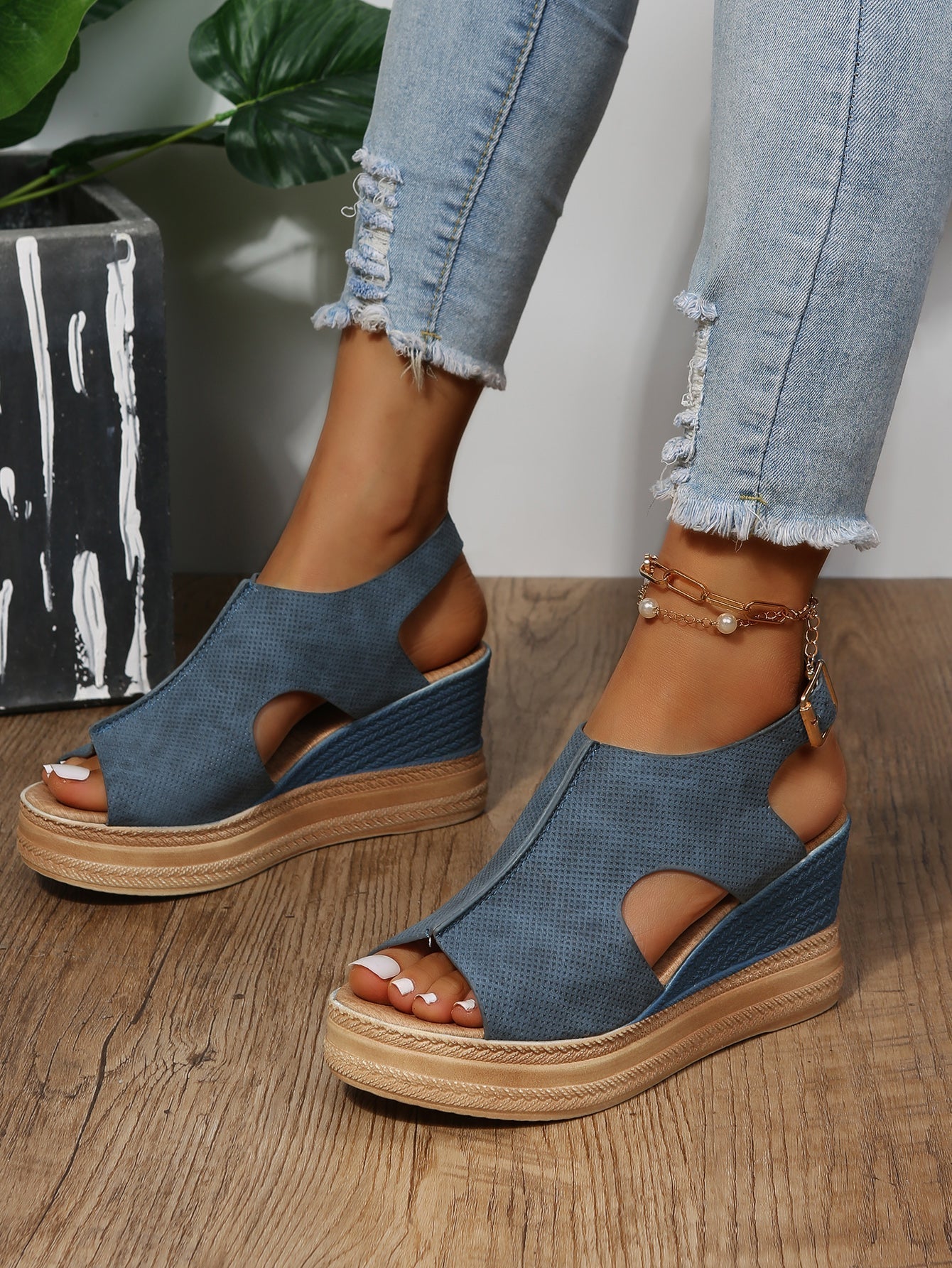 Damen Lässige Sandalen mit Blockabsatz - Livezo