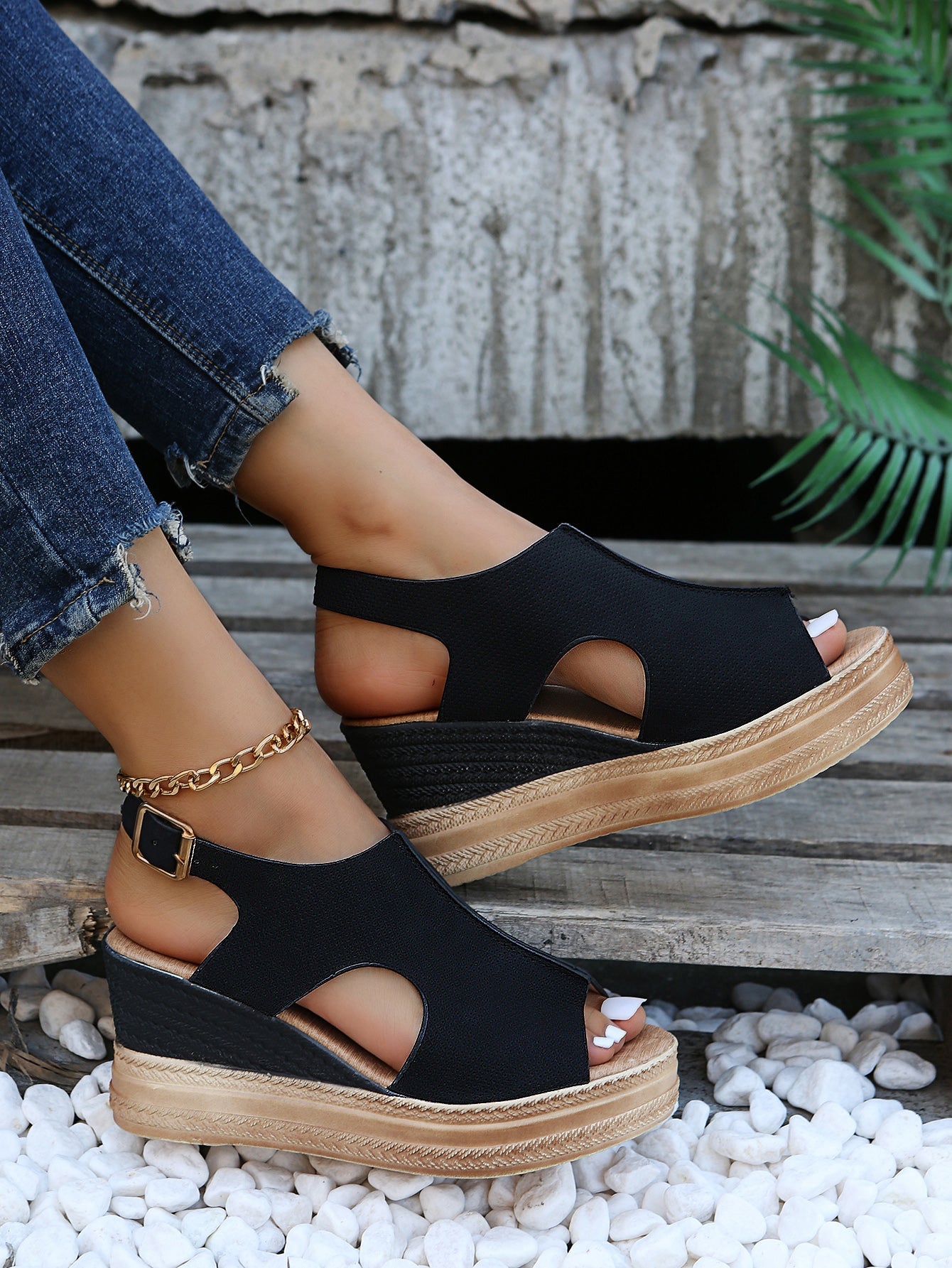 Damen Lässige Sandalen mit Blockabsatz - Livezo