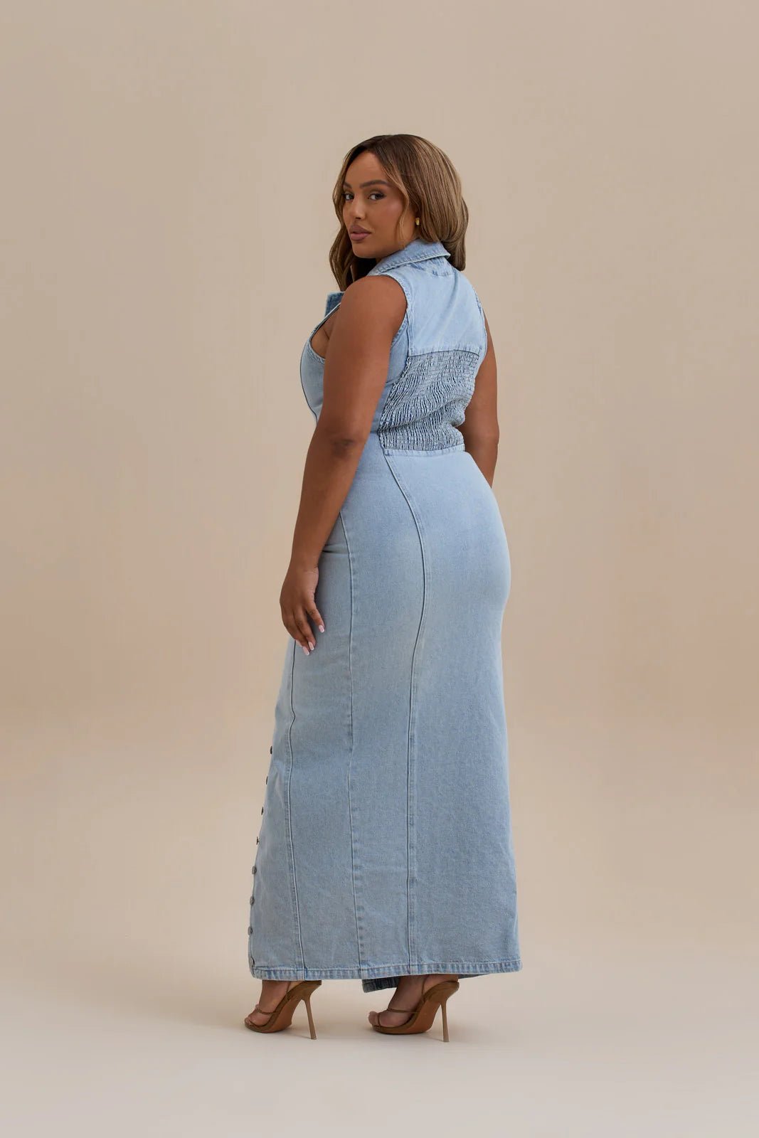 Damen Maxi Jeanskleid - Livezo