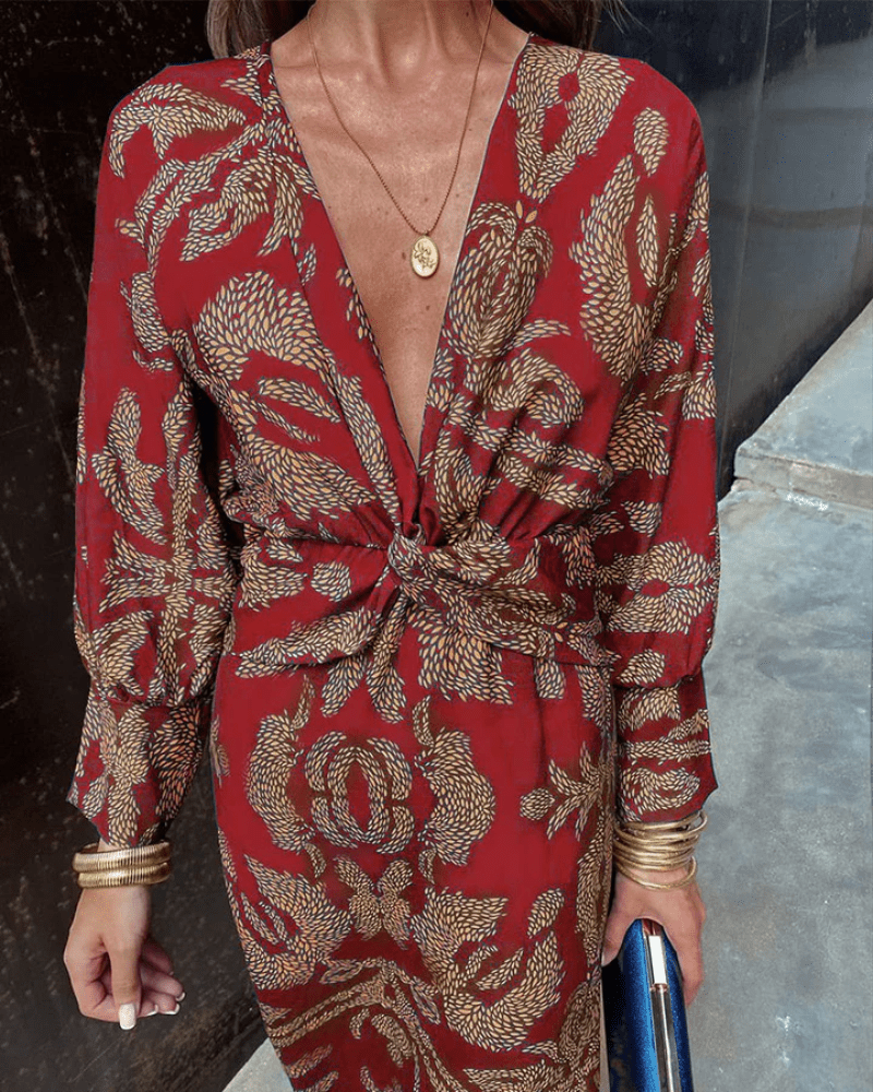 Damen Maxikleid mit langen Ärmeln - Livezo