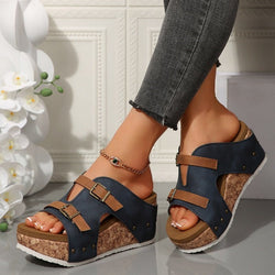 Damen Plateau Keilabsatz Modische Sandalen - Livezo