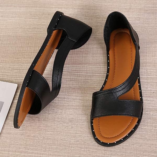 Damen Sandalen mit offener Spitze und flacher Sohle - Livezo