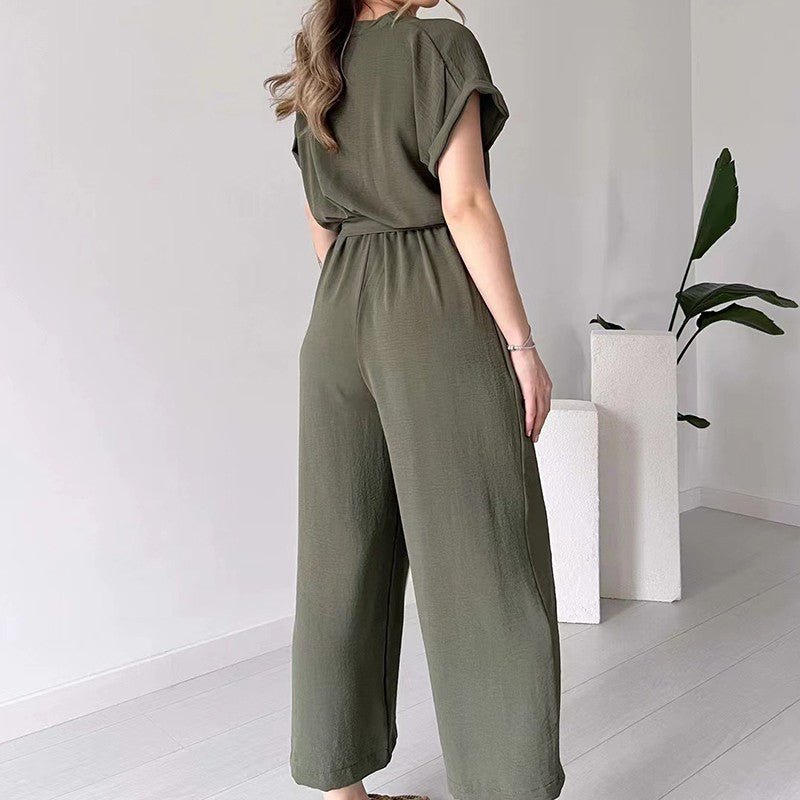 Damen V - Ausschnitt Kurzarm Freizeitoverall - Livezo