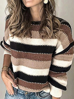 Daniela - Lockere Pullover mit Streifen in Übergröße - Livezo
