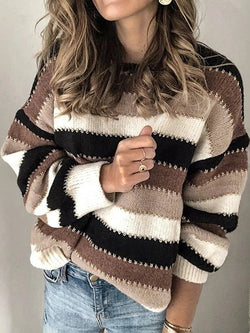 Daniela - Lockere Pullover mit Streifen in Übergröße - Livezo