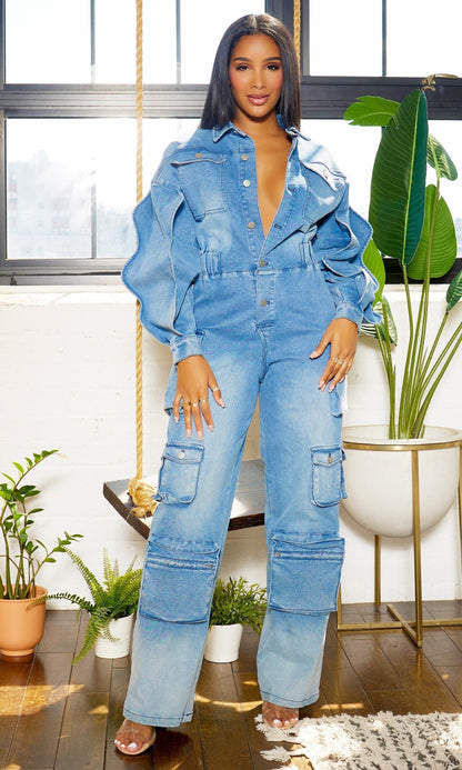Denim Jumpsuit - Müheloser Stil, ultimativer Komfort! - Livezo