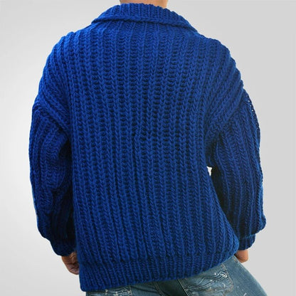 Double - Breasted Knit Cardigan Sweater - Harren Cole