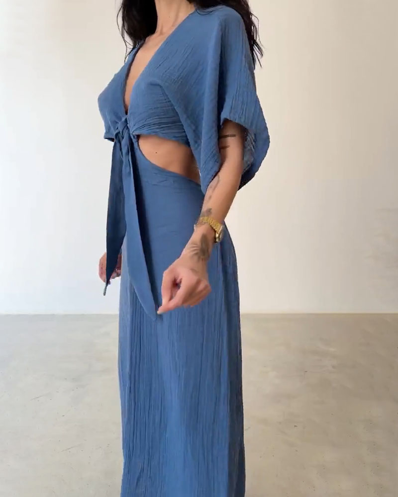 Geknotete Ruhe – Schnür-Maxikleid
