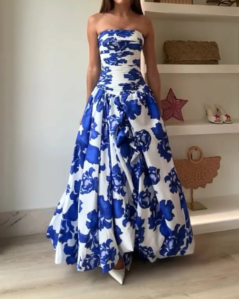Damen Maxi Druckkleid