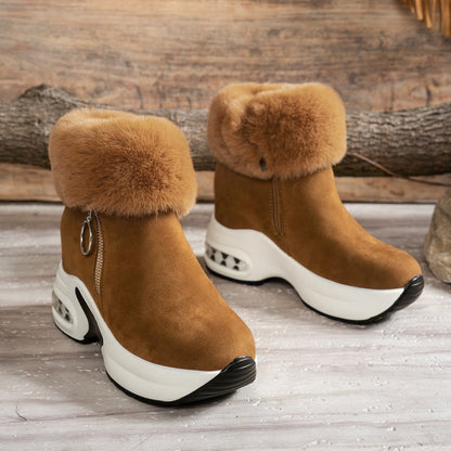 Gepolsterte Ankle Boots mit klobiger Sohle für Damen