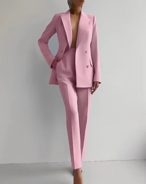 Damen Blazer- und Plisseehosen-Set