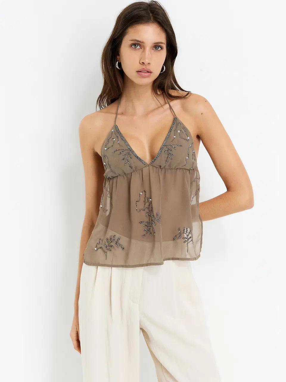 Damen Jackie Brown Neckholder-Top