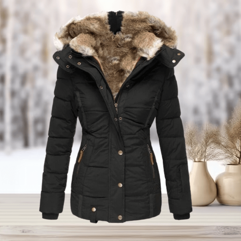 Edda - Elegante Winter - Pelzjacke mit Kapuze 2024 - Livezo