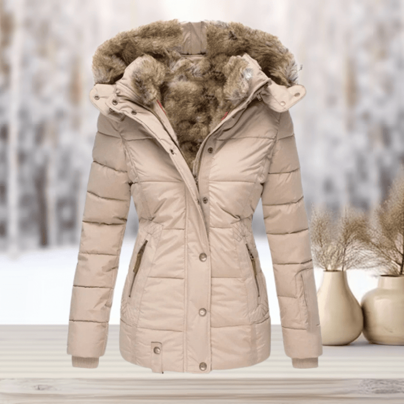 Edda - Elegante Winter - Pelzjacke mit Kapuze 2024 - Livezo