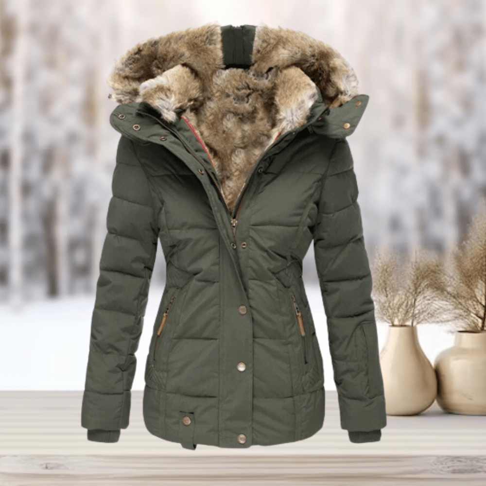 Edda - Elegante Winter - Pelzjacke mit Kapuze 2024 - Livezo