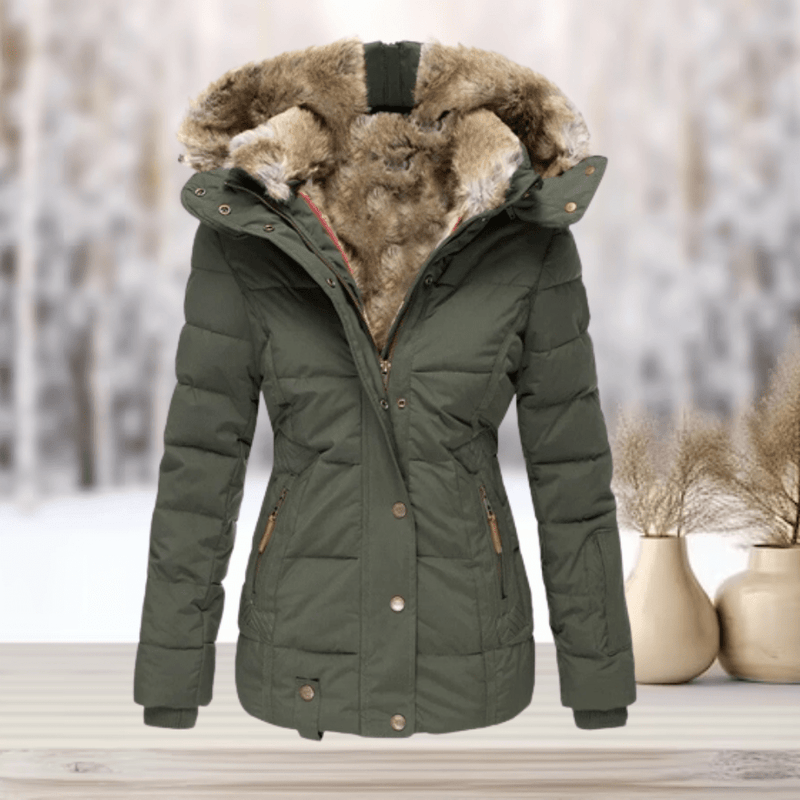 Edda - Elegante Winter - Pelzjacke mit Kapuze 2024 - Livezo