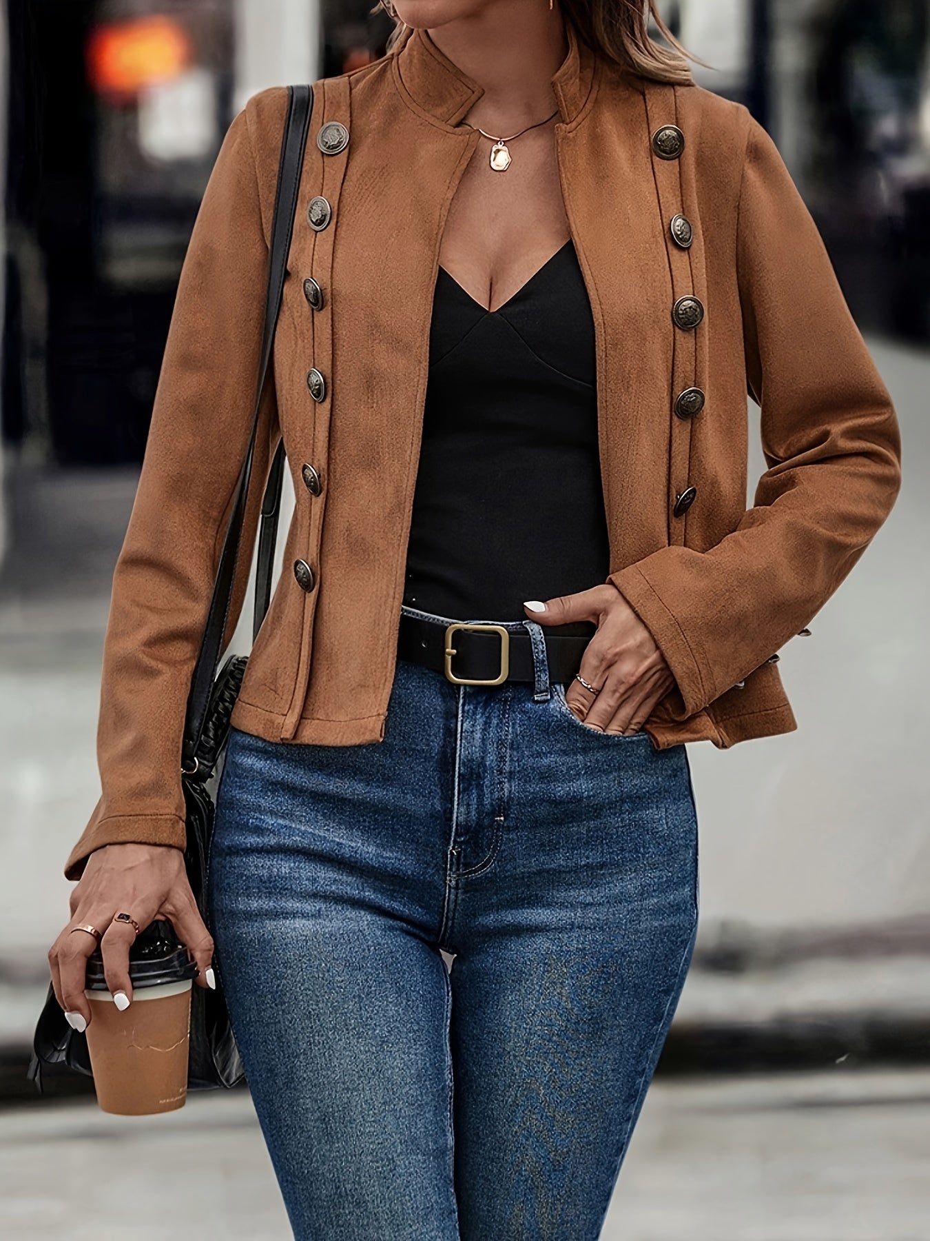 Elara | Wildleder - Doppelreiher - Jacke - Livezo