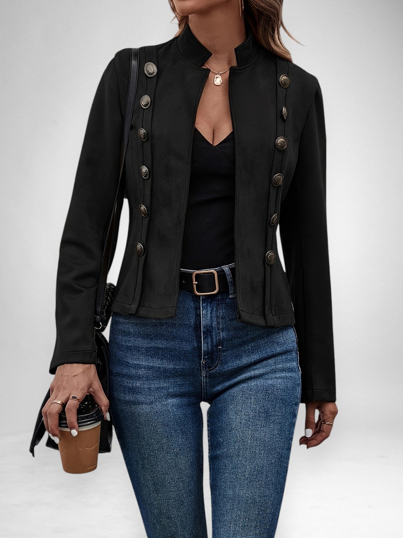 Elara | Wildleder - Doppelreiher - Jacke - Livezo