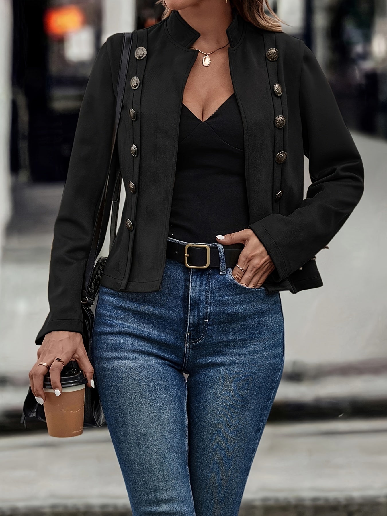 Elara | Wildleder - Doppelreiher - Jacke - Livezo
