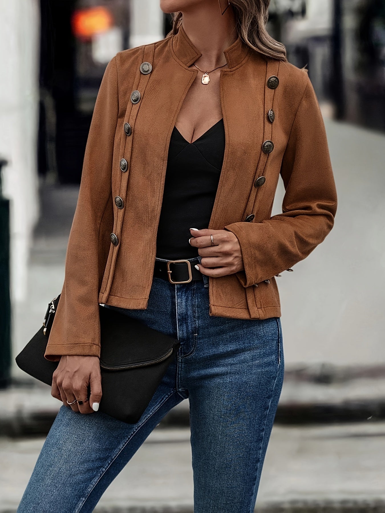 Elara | Wildleder - Doppelreiher - Jacke - Livezo