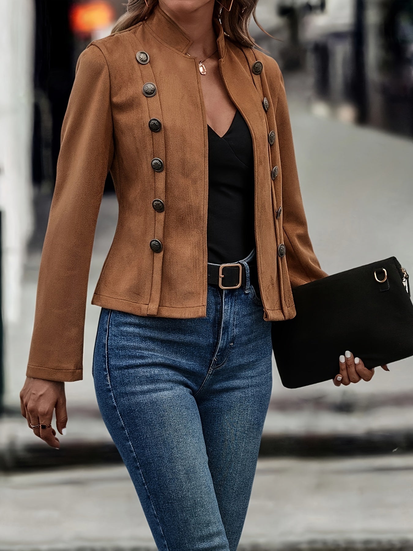 Elara | Wildleder - Doppelreiher - Jacke - Livezo
