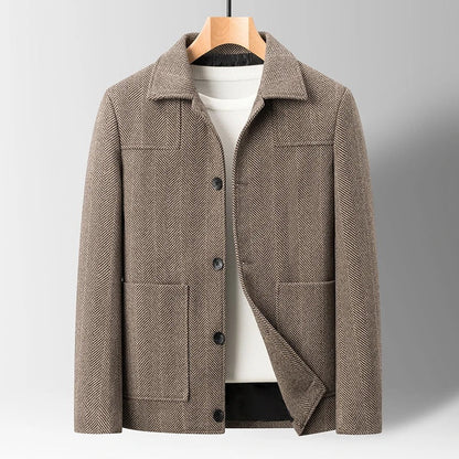 Elegant Herringbone Pattern Blazer Jacket for Men - Harren Cole
